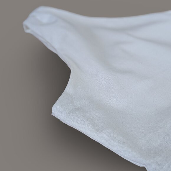 White Linen One Shoulder Mini Dress - Small - Picture 6 of 10